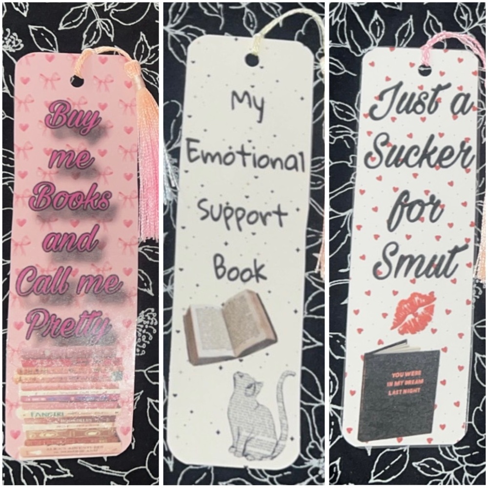 Set of 3 Cute Bookmarks with Fun Quotes